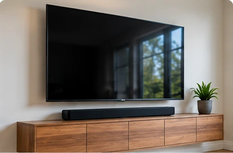 TV mounting equipment and setup